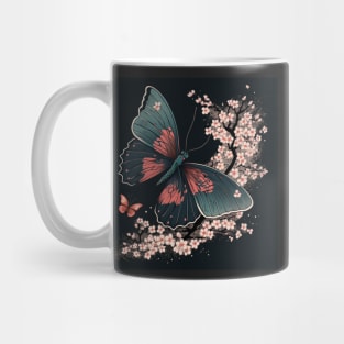 Butterfly with Cherry Blossoms Mug